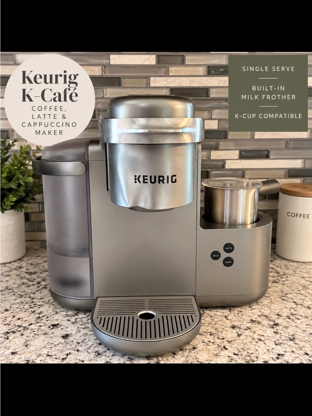 Keurig K-Café Single-Serve Coffee & Latte Maker — Silver/Gray